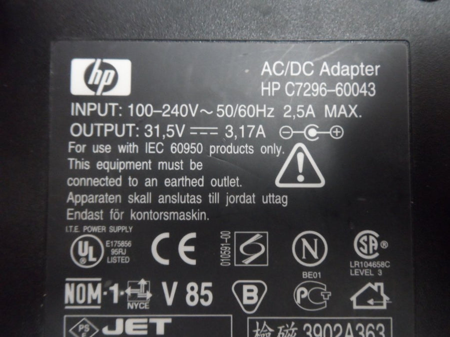 HP AC/DC ADAPTER ( C7296-60043 HPC7296-60043-D USED )