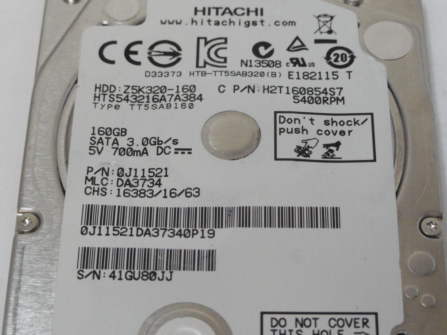 PR25413_0J11521_Hitachi 160GB SATA 5400rpm 2.5in HDD - Image3