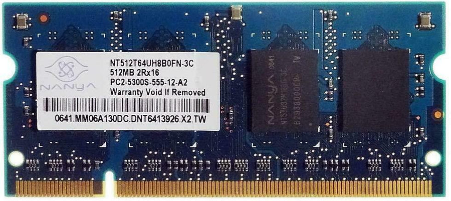 Nanya 512MB PC2-5300 DDR2 CL5 200-Pin NonECC Unbuffered SODIMM ( NT512T64UH8A1FN-3C ) REF