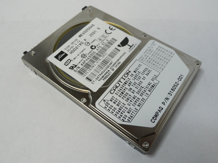 PR20192_HDD2190_Toshiba Compaq 40GB IDE 4200rpm 2.5in HDD - Image2