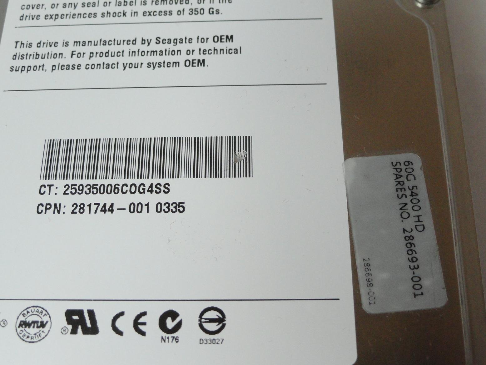 PR24402_9V1003-030_Seagate HP 60GB IDE 5400rpm 3.5in HDD - Image3