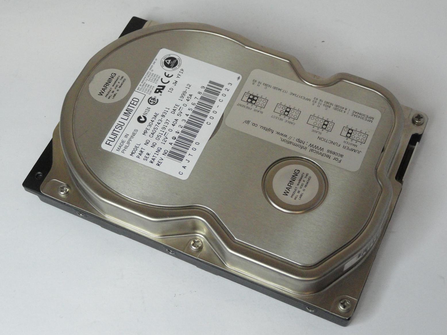 Fujitsu 4.3GB IDE 5400rpm 3.5in HDD ( CA05743-B311 MPE3043AE ) REF