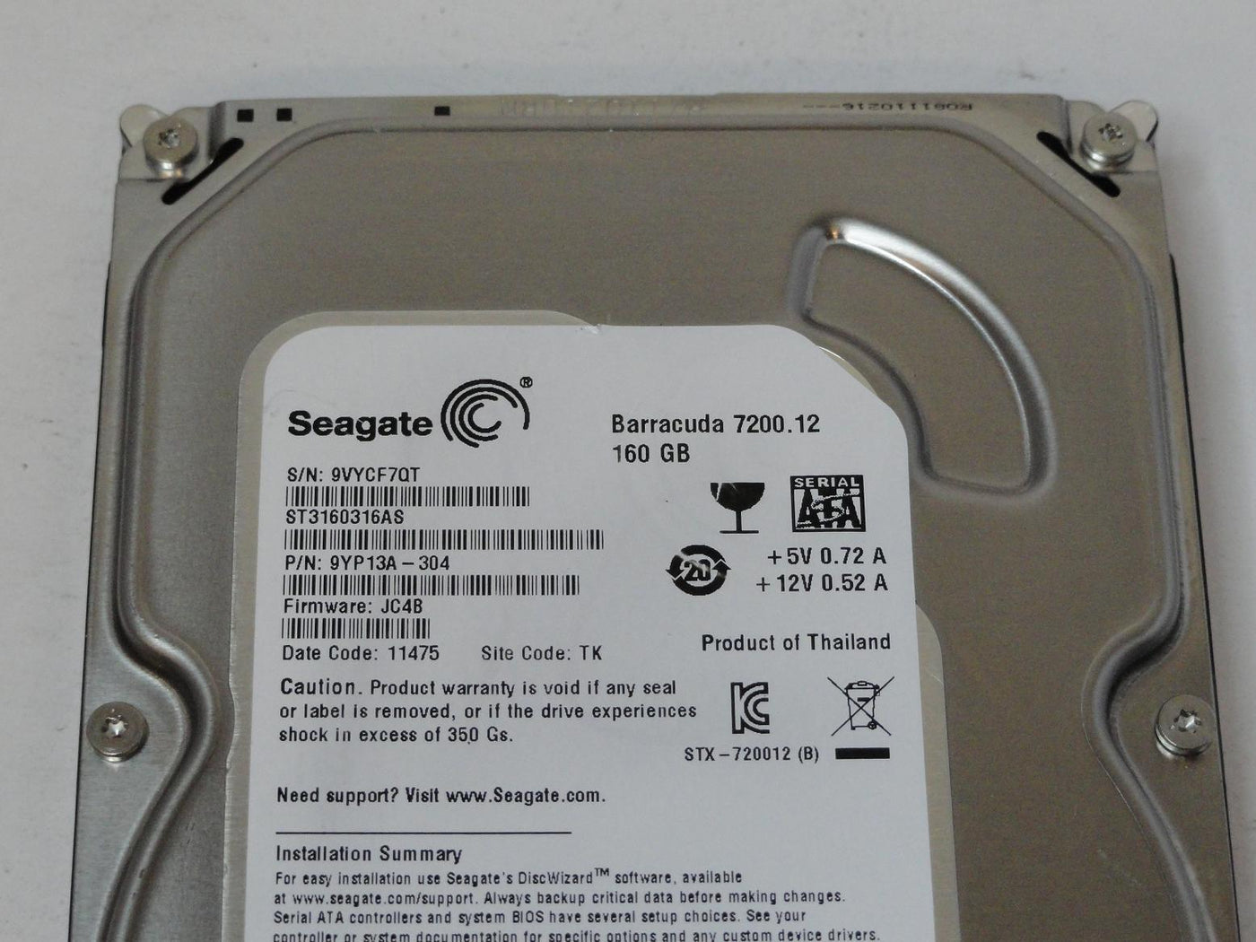 PR11333_9YP13A-304_Seagate 160GB SATA 7200rpm 3.5in HDD - Image2
