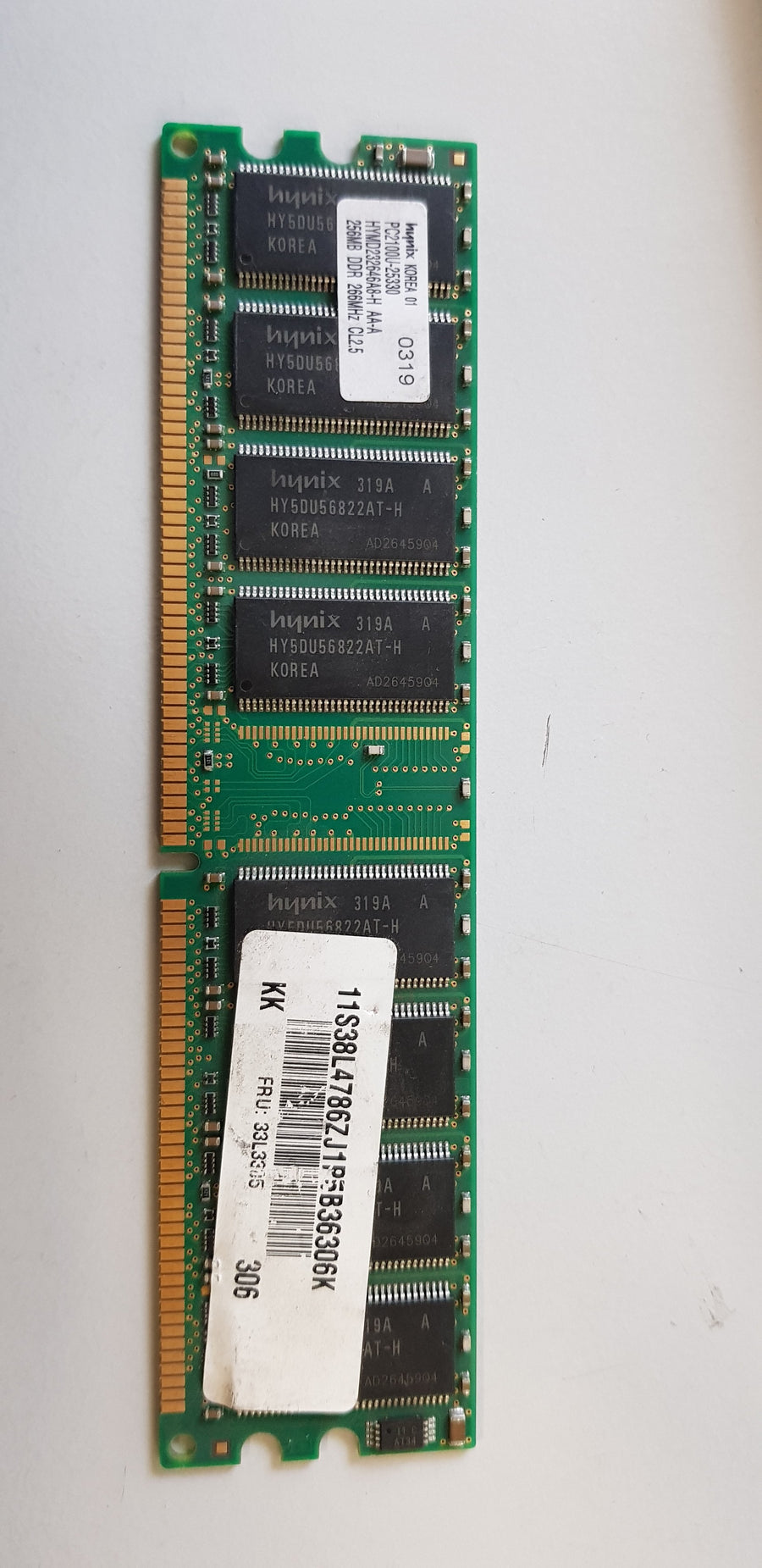 Hynix 256MB DDR Non ECC PC-2100 266Mhz Memory HYMD232646A8-H