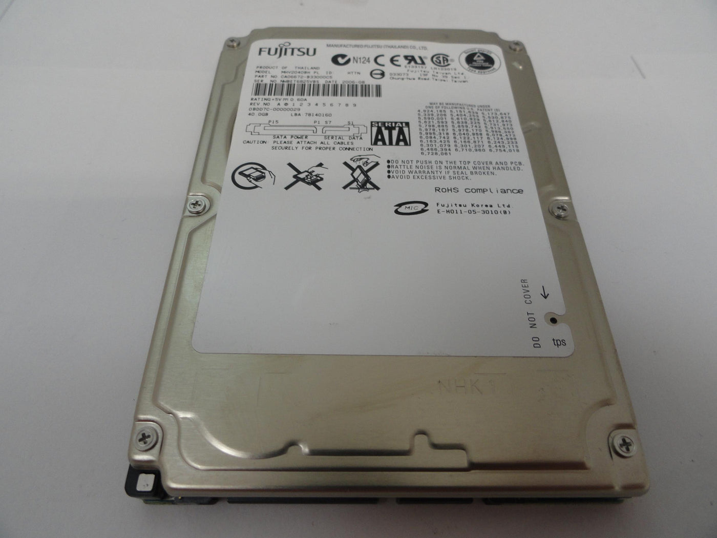PR18662_MHV2040BH_Fujitsu 40Gb SATA 5400rpm 2.5in Laptop HDD - Image3