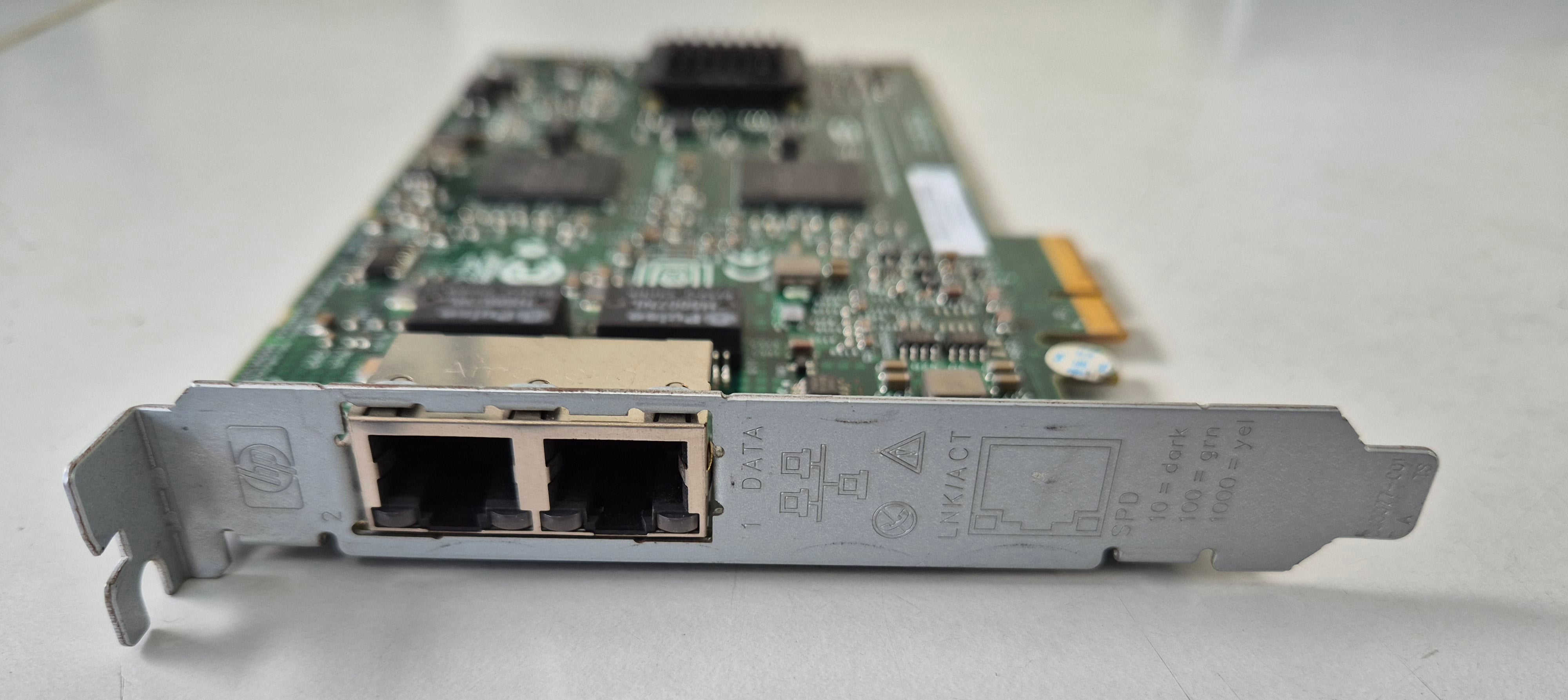 HP NC380T PCI Express Dual Port Ethernet NIC ( 374443-001 012392-002 012393-001 ) USED