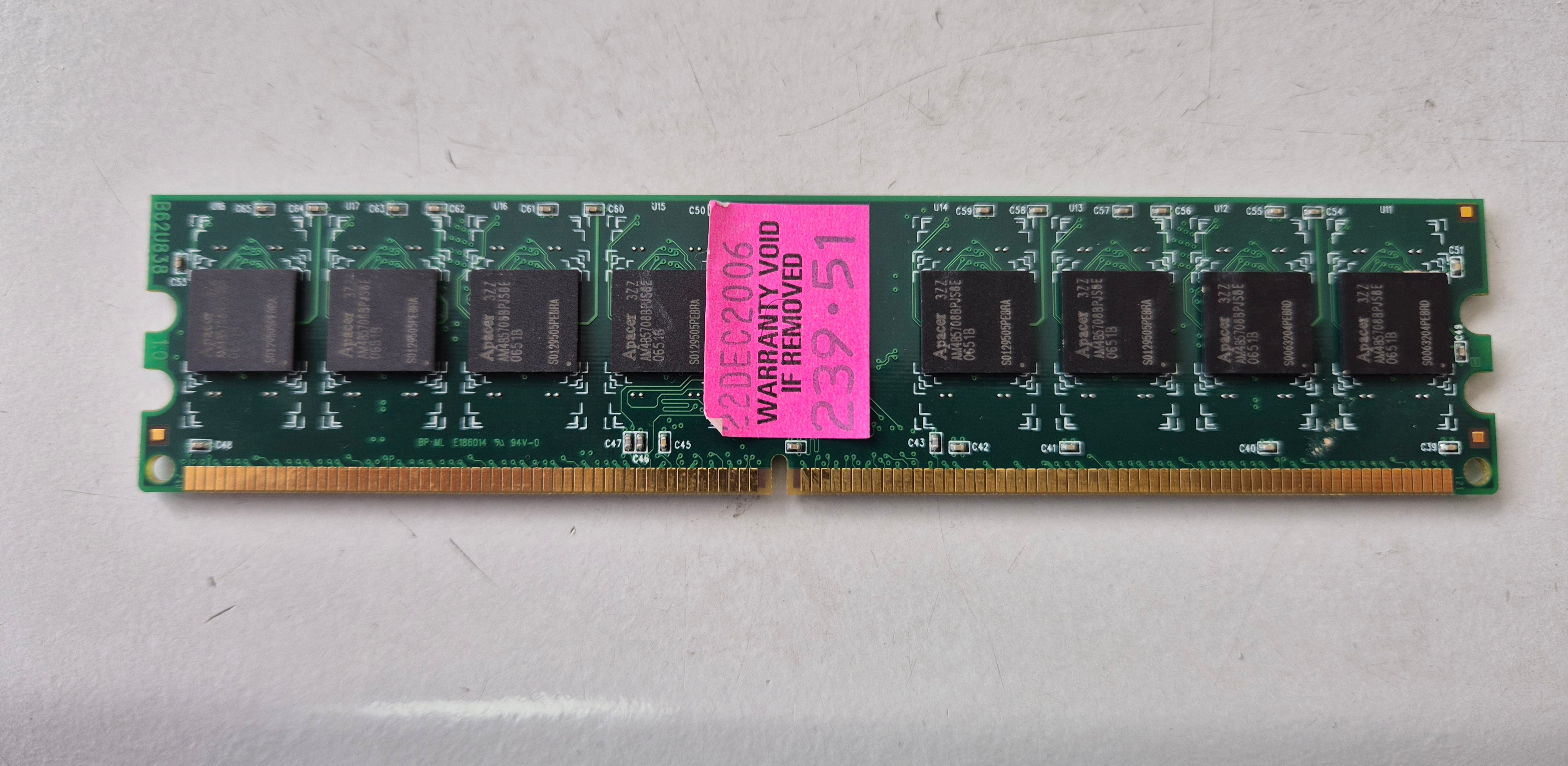 Apacer 1GB DDR2 PC2-6400 CL5 DIMM ( 78.01G9I.9HC ) REF