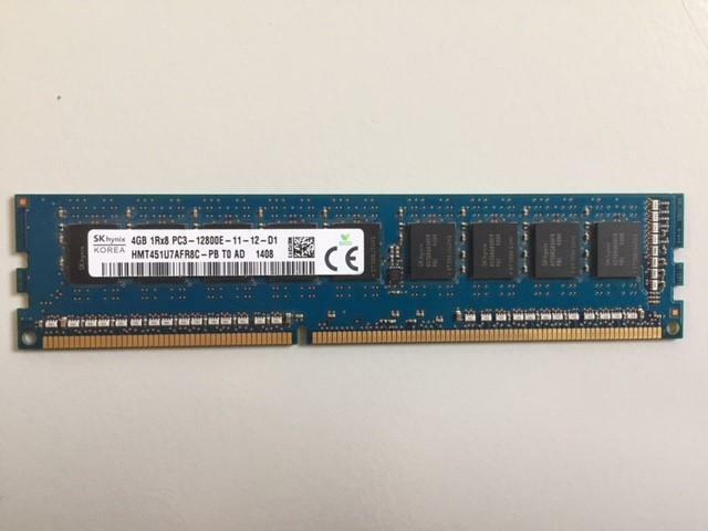 Hynix 4GB PC3-12800 DDR3-1600MHz ECC Unbuffered CL11 240-Pin DIMM ( HMT451U7AFR8C-PB-T0 ) REF