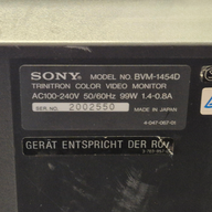 Sony BVM-1454D Trinitron Colour Video Monitor - NO Power SPR