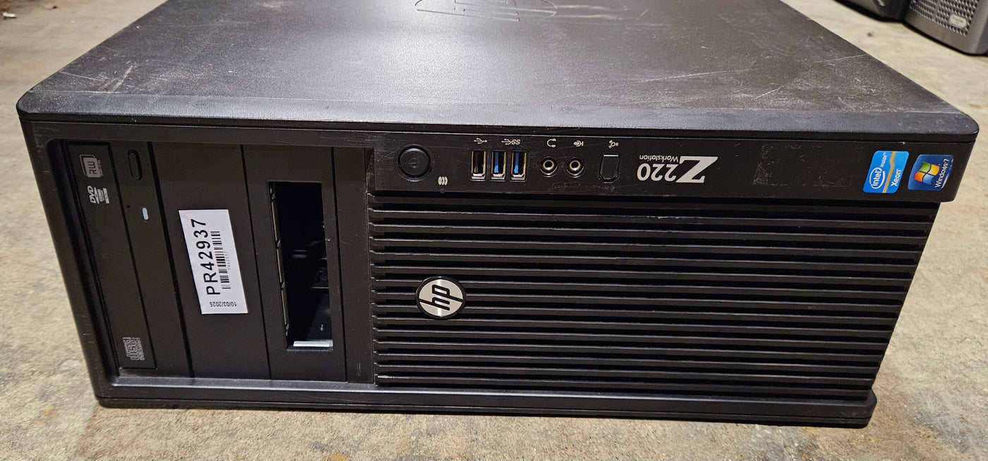 HP Z220 CMT 4GB RAM Xeon E3-1240 3.4GHz NO HDD NO OS Dual DVI Nvidia Quadro FX WinXP Pro COA ( WM481ET#ABU ) USED