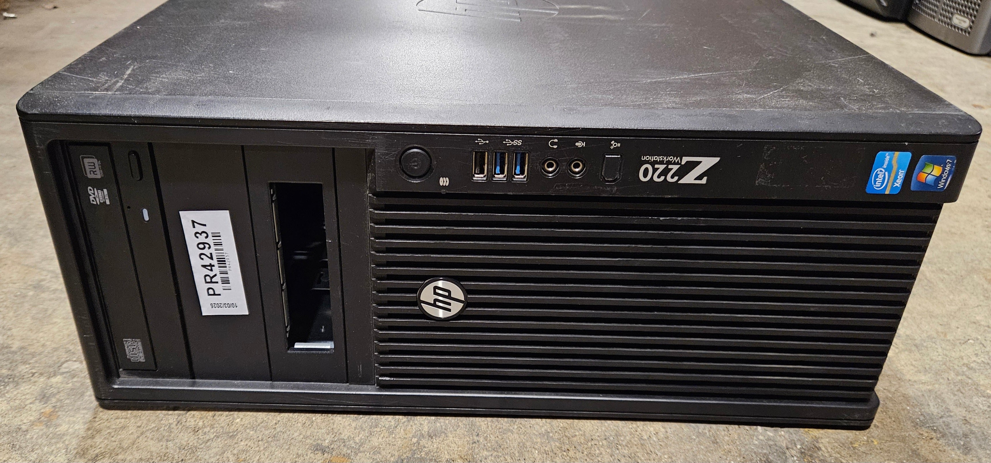 HP Z220 CMT 4GB RAM Xeon E3-1240 3.4GHz NO HDD NO OS Dual DVI Nvidia Quadro FX WinXP Pro COA ( WM481ET#ABU ) USED