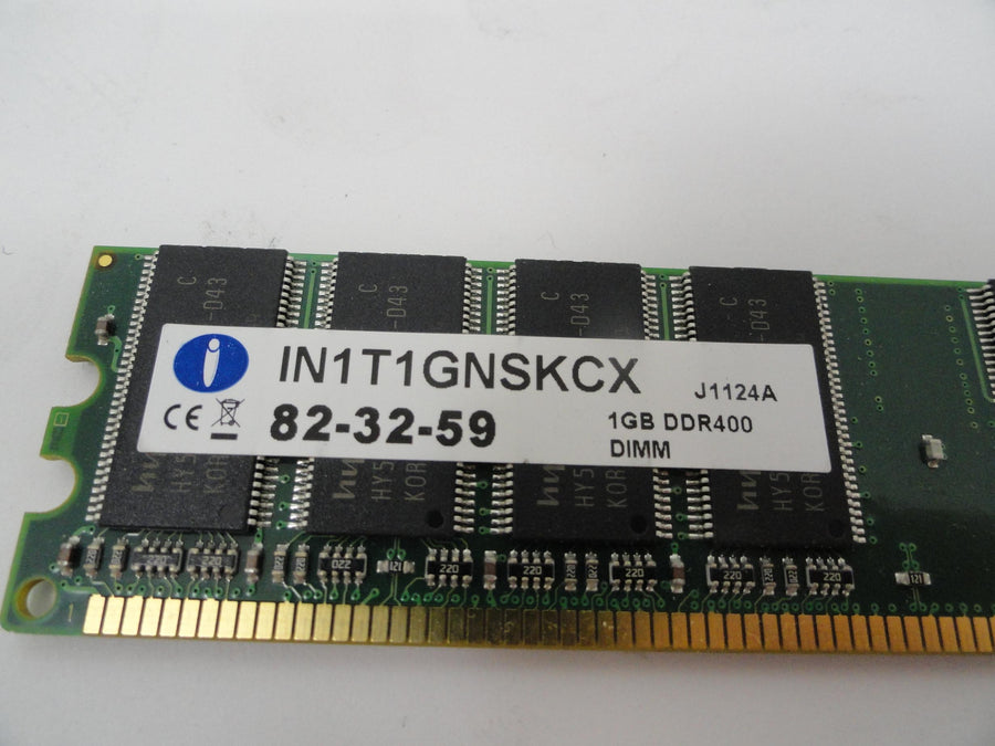 82-32-59 - Integral 1GB PC3200 DDR-400MHz non-ECC Unbuffered CL3 184-Pin DIMM Memory - Refurbished