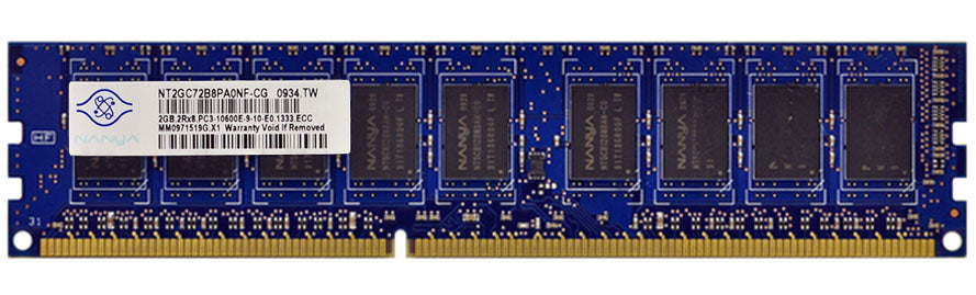 Nanya 2GB PC3-10600 DDR3-1333MHz ECC Unbuffered CL9 240-Pin Dual Rank DIMM ( NT2GC72B8PA0NF-BE ) REF