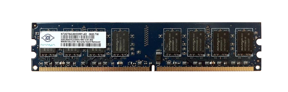 Nanya 2GB PC2-5300 DDR2-667MHz non-ECC Unbuffered CL5 240-Pin DIMM ( NT2GT64U8HD0BY-3C ) REF