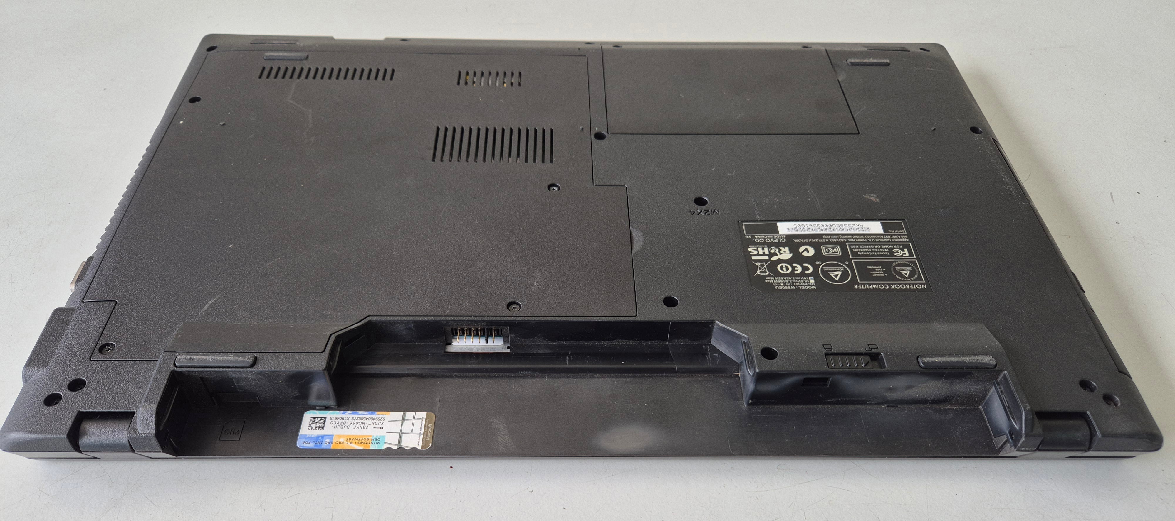 Clevo W550EU Notebook PC Dual Core NO OS NO HDD 4GB RAM Win8.1Pro COA Present 15.6" SPR