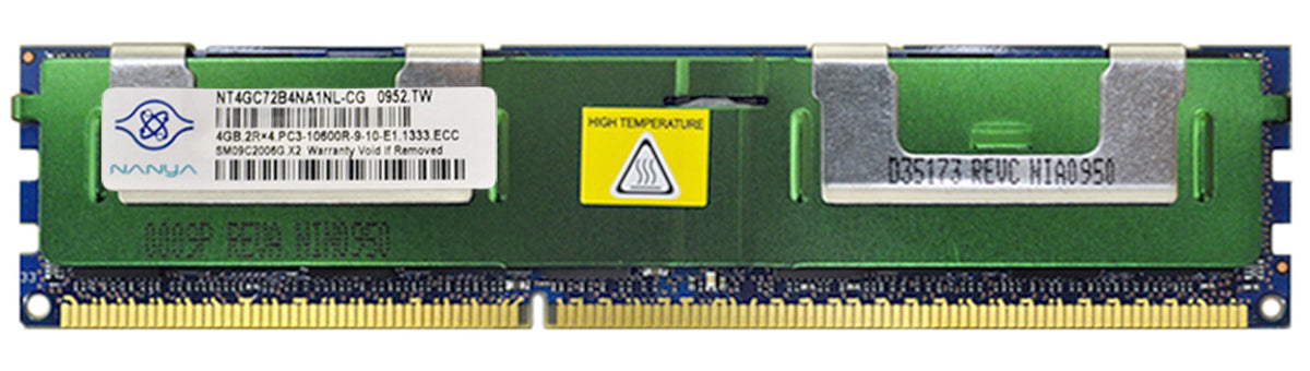 Nanya 4GB PC3-10600 DDR3-1333MHz ECC Registered CL9 240-Pin DIMM ( NT4GC72B4NA1NL-CG ) REF