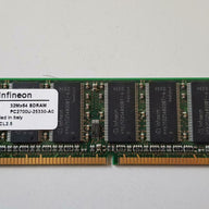 Infineon 256MB PC2700 DDR-333MHz non-ECC Unbuffered CL2.5 184-Pin DIMM ( HYS64D32300GU-6-B ) REF