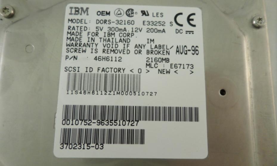 MC1587_46H6112_Sun IBM 2.1GB SCSI 80 Pin 7200rpm 3.5in HDD - Image2