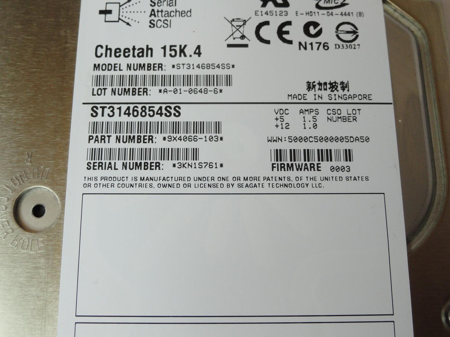 PR23601_9X4066-103_Seagate 146GB SAS 15Krpm 3.5in HDD - Image2