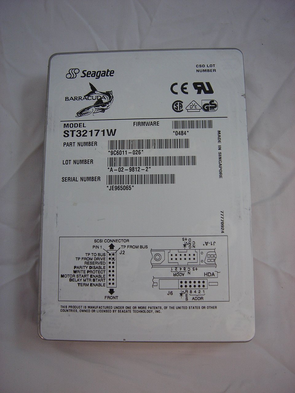 PR11312_9C6011-010_Seagate 2.1GB 68pin SCSI Wide 3.5in HDD - Image2