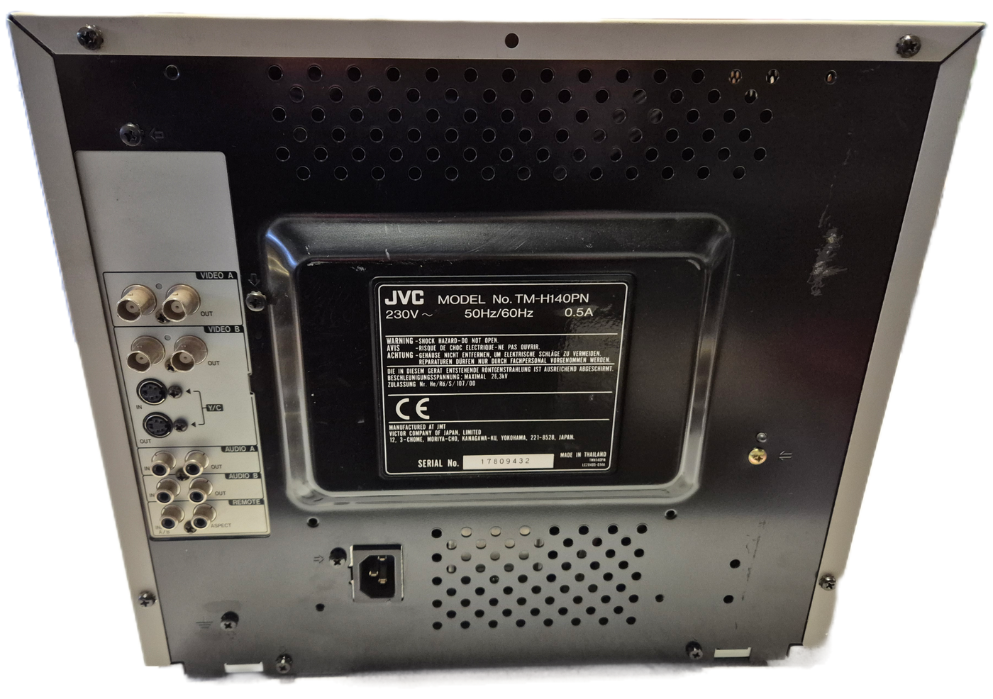JVC TM-H140PN Colour Video Monitor - Power on and menu display only tests complete USED