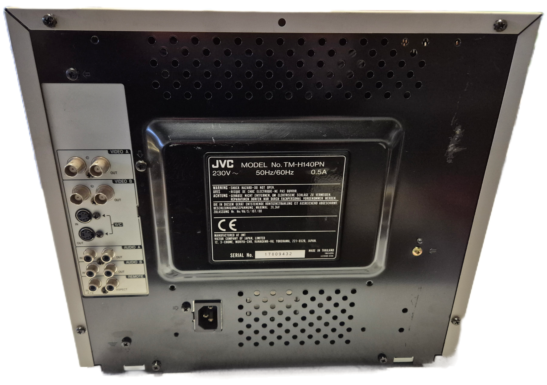 JVC TM-H140PN Colour Video Monitor - Power on and menu display only tests complete USED
