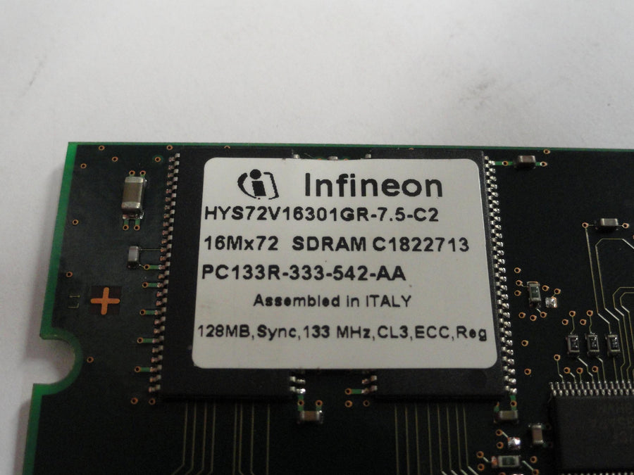 Infineon Compaq 128MB PC133 133MHz CL3 ECC Reg 168-Pin DIMM ( HYS72V16301GR-7.5-C2 127007-031 ) REF