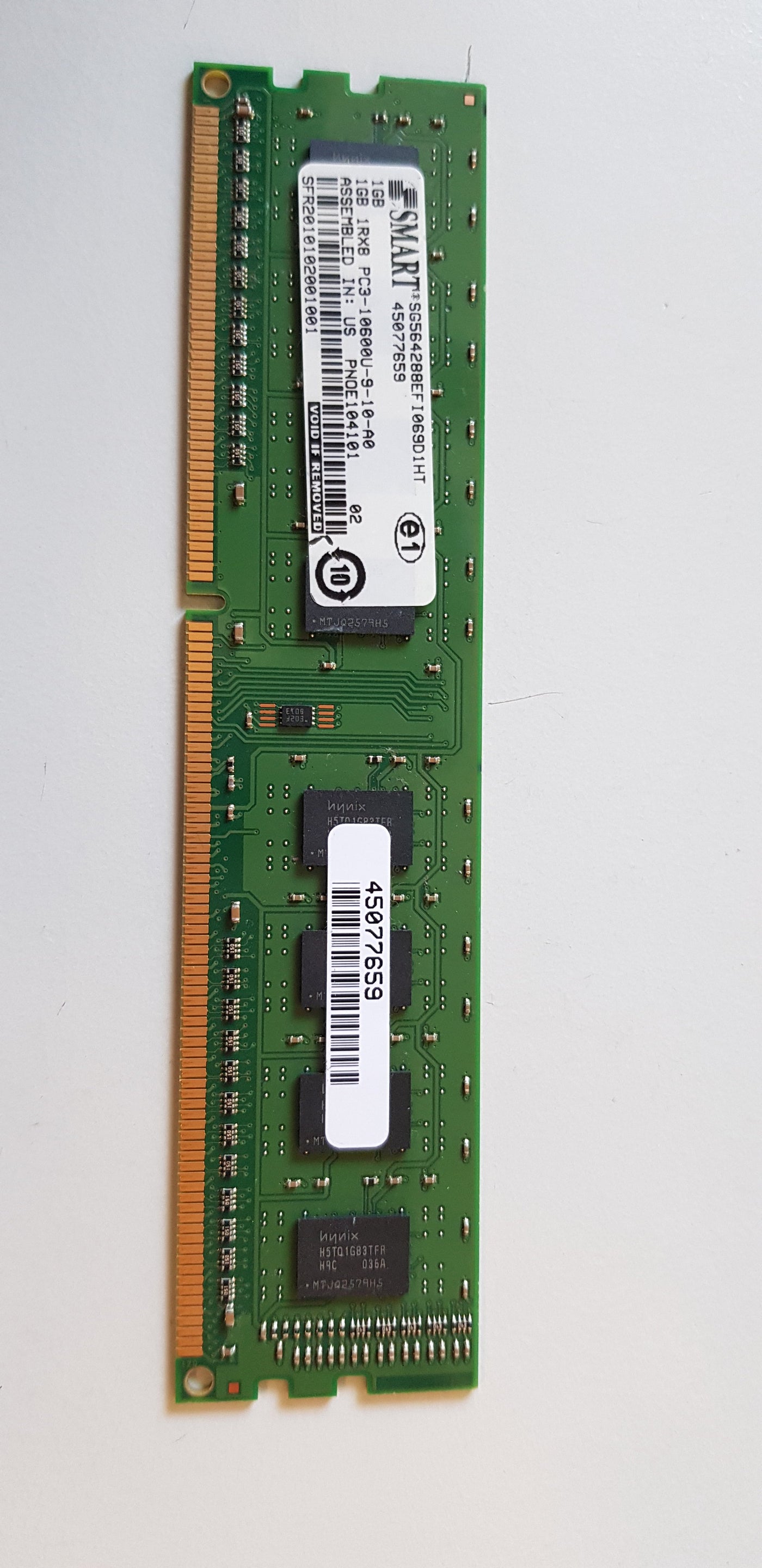 Smart 1GB 1Rx8 PC3-10600U 240Pin DDR3 DIMM Memory Module ( SG564288EFI069D1HT ) REF