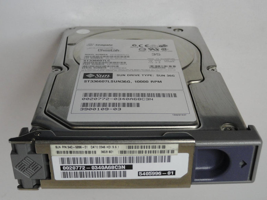 Seagate Sun 36GB SCSI 80 Pin 10Krpm 3.5in HDD in Caddy ( ST336607LC 9V4006-057 390-0109-03 540-5996-01 ) REF