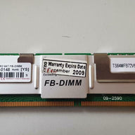 Transcend 512MB 667MHz DDR2 ECC FB CL5 DIMM Memory Module ( TS64MFB72V6J-T ) REF