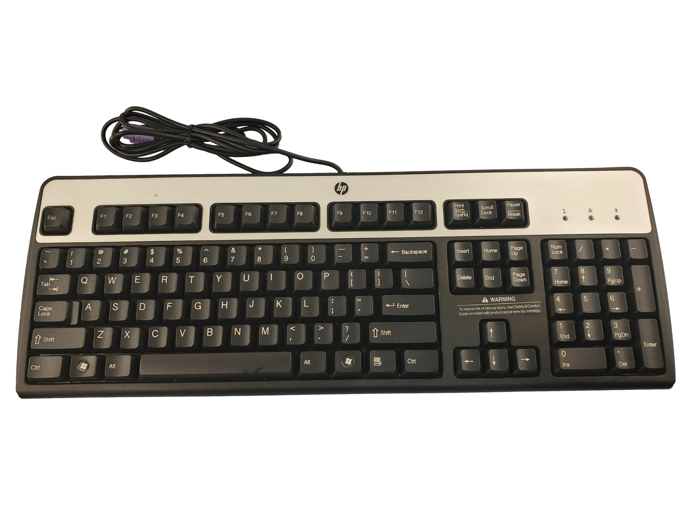 HP UK Keyboard with PS/2 connector - Black/Silver ( 434820-031 435302-031 SK-2880 ) USED