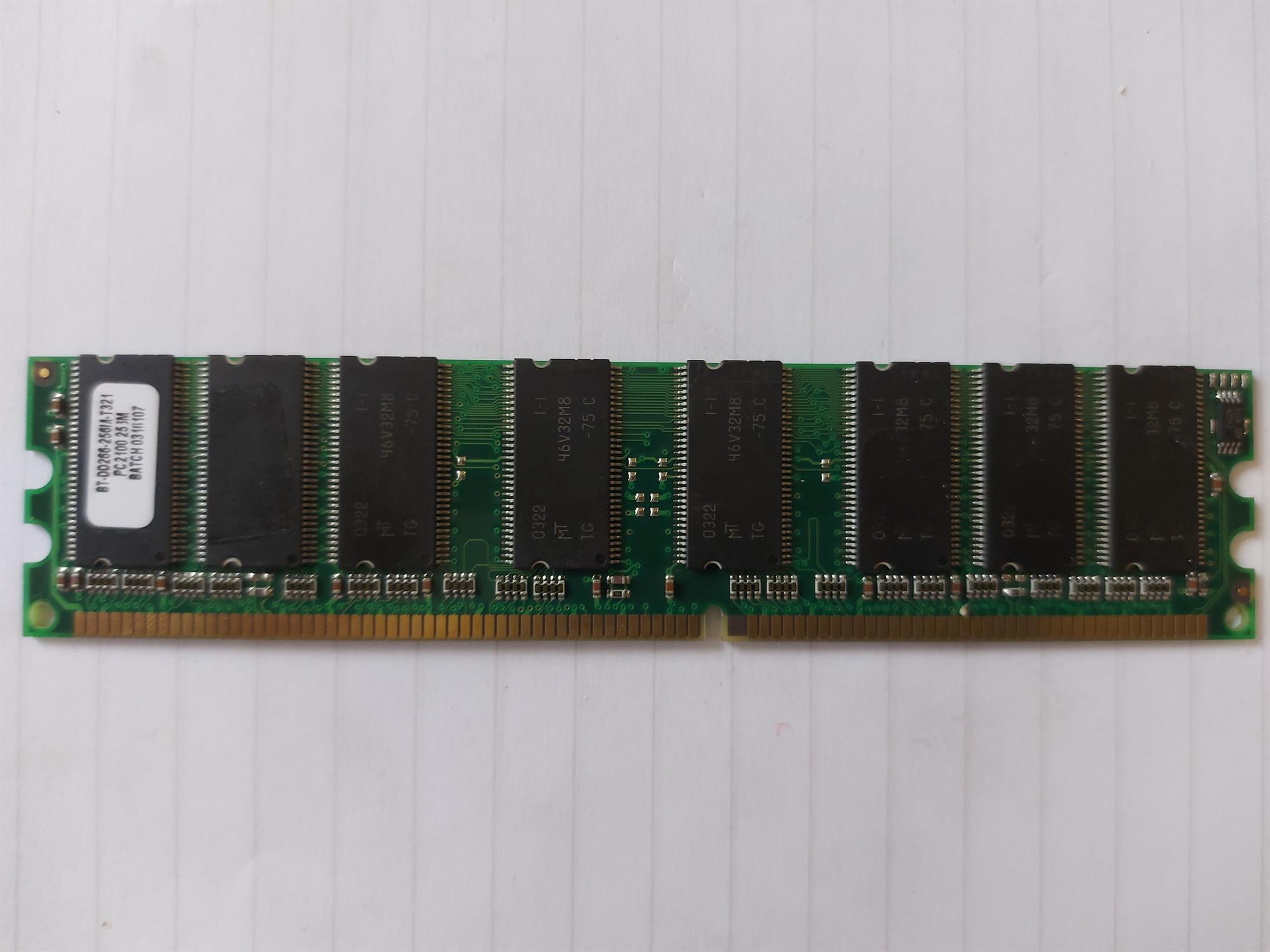 Buffalo 256MB PC2100 266MHz 184pin CL2.5 NonECC Unbuffered Desktop DDR Memory Module (BT-DD266-256M-T321)