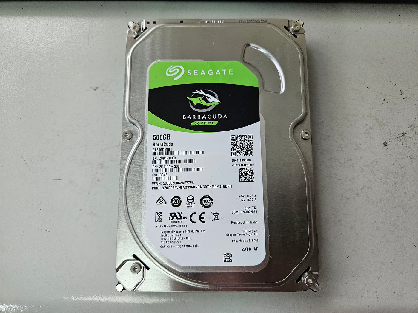 Seagate 500GB 7200RPM SATA 3.5in HDD ( 2F110A-300 ST500DM009 ) REF