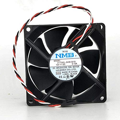 NMB Minebea 12V DC Brushless Server Cooling Fan 80x80x25mm 0.13A ( 3110KL-04W-B19 ) USED