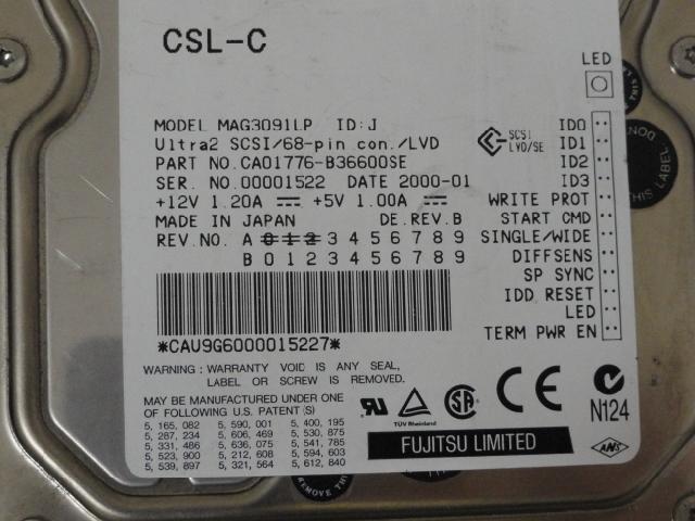 PR12073_CA01776-B33600SE_Fujitsu 9.1GB SCSI 68Pin 3.5" HDD - Image2
