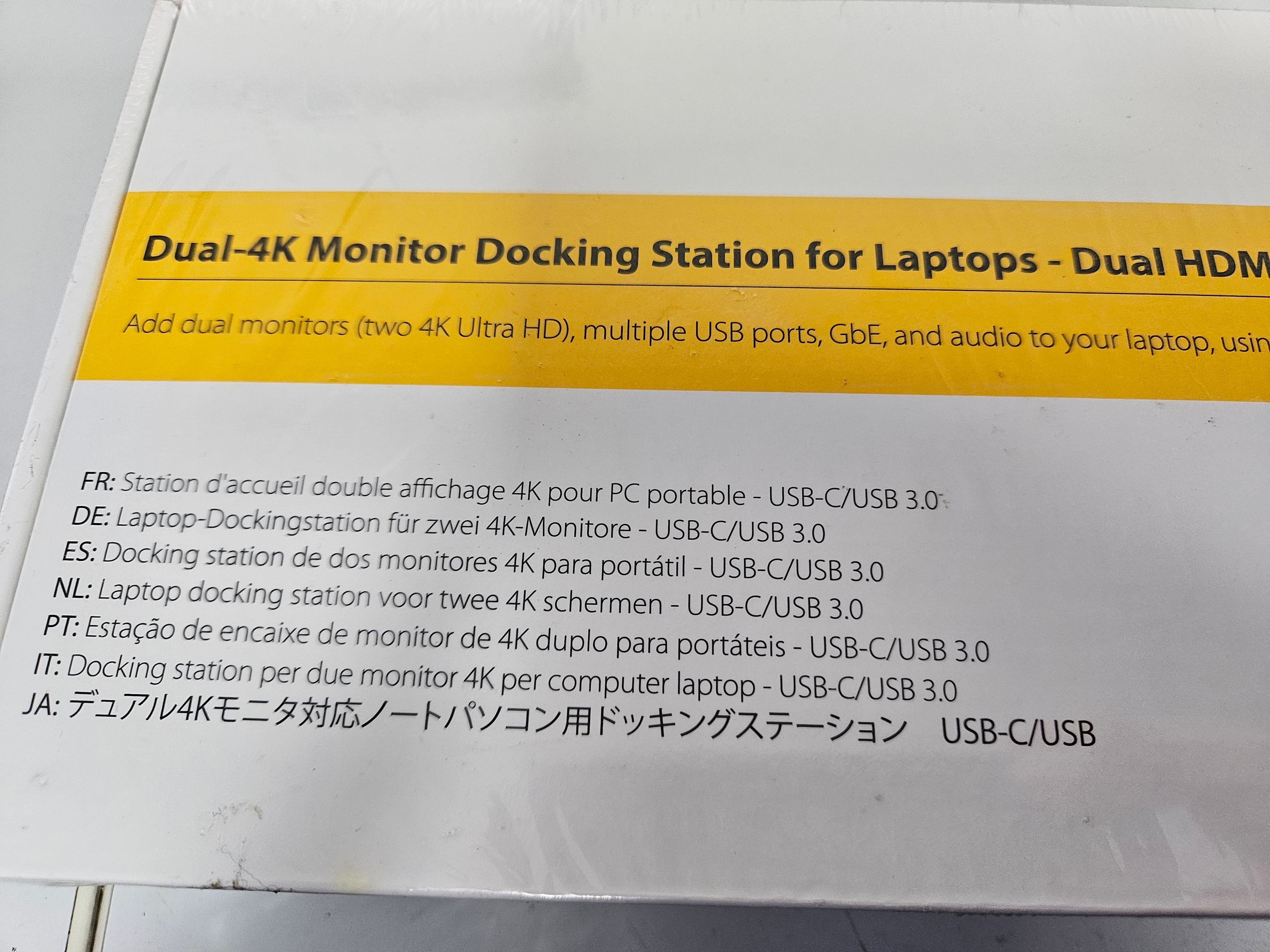 Startech Dual Monitor 4K Laptop Docking Station ( DK30A2DH ) NEW