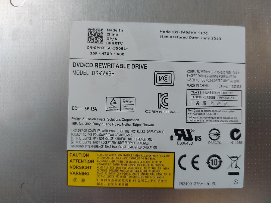 Dell Optiplex SFF DVD Multi Writer Rewriter Optical Burner (0PHXTV DS-8A9SHH 117C)