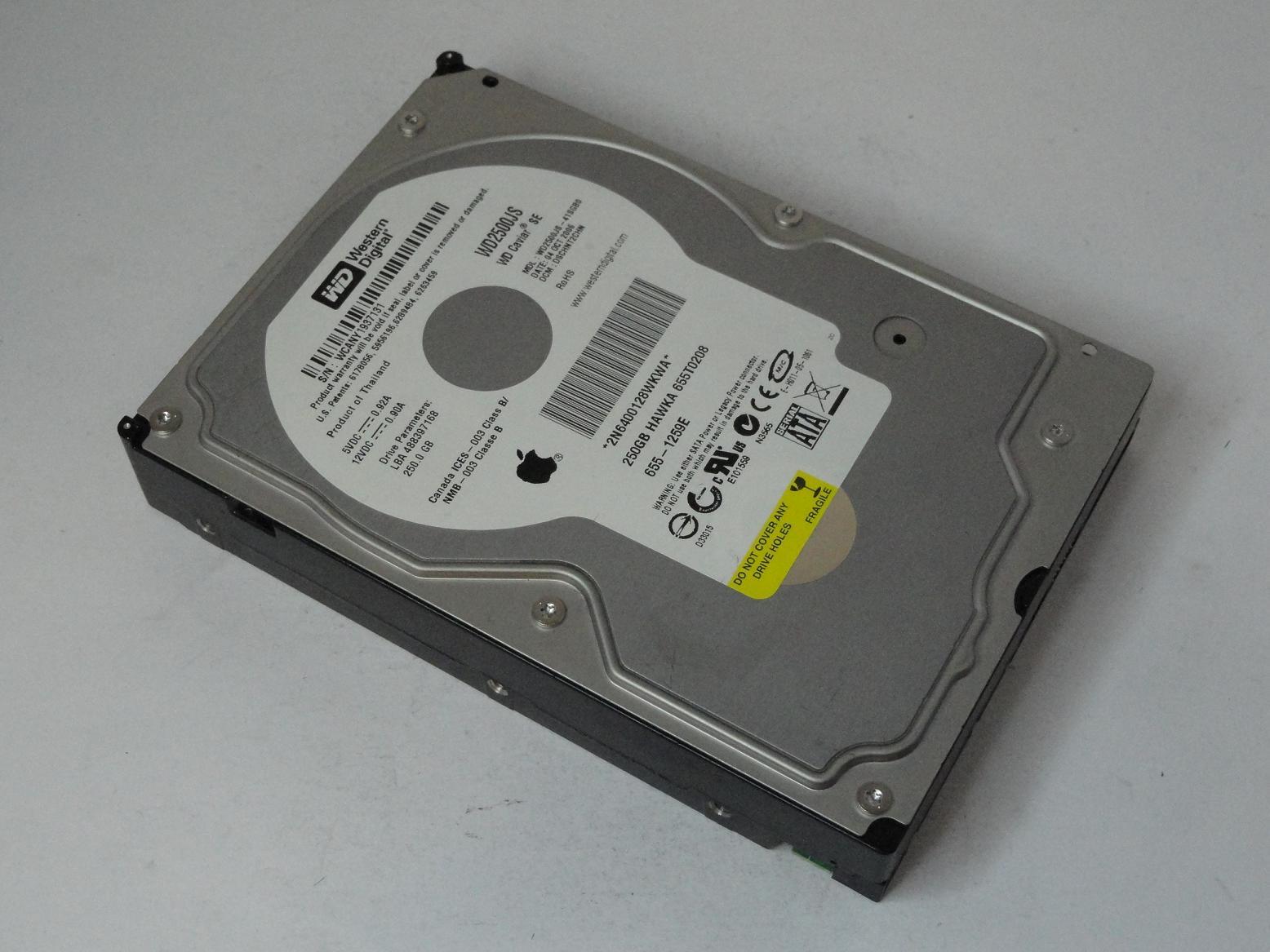 PR17223_WD2500JS-41SGB0_Western Digital Apple 250Gb SATA 7200rpm 3.5in HDD - Image3
