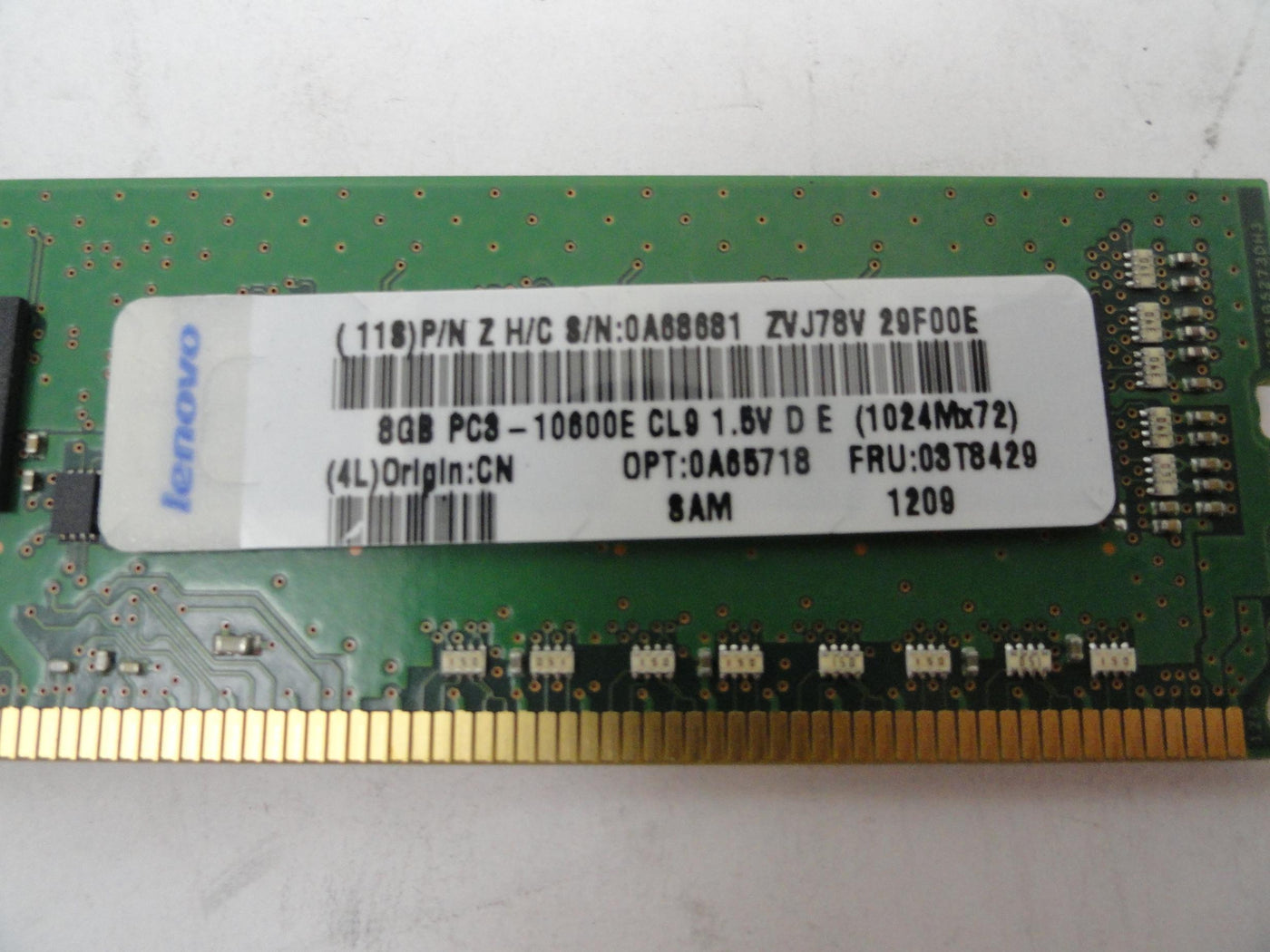 PR16813_0A65718_Lenovo 8Gb PC3-10600 DDR3-1333 ECC UDIMM RAM - Image3