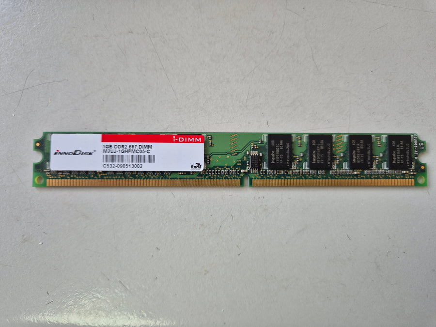 InnoDisk 1GB DDR2 667MHz PC2-5300 nonECC CL5 240-Pin SDRAM Low Profile DIMM ( M2UJ-1GHFMC05-C ) REF