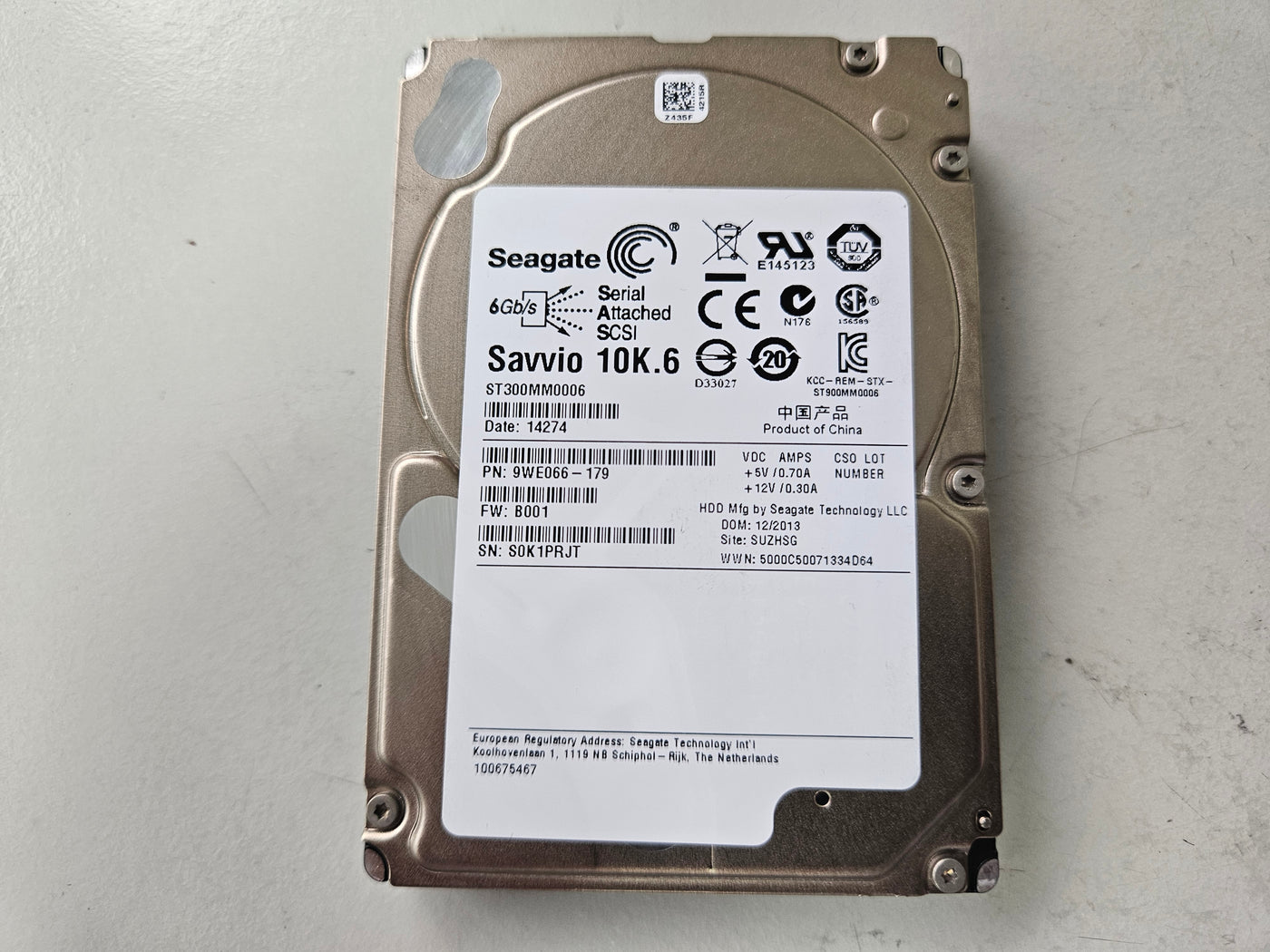 Seagate 300GB 10KRPM SAS 2.5in HDD ( 9WE066-179 ST300MM0006 ) REF