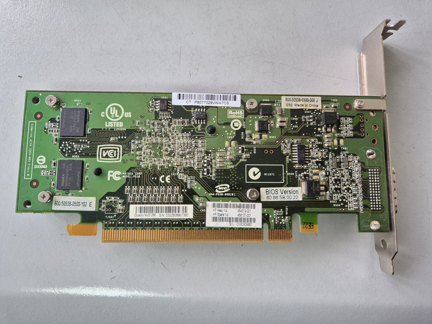 HP QUADRO NVS290 256MB 400MHz GRAPHICS CARD ( 454319-001 ) USED