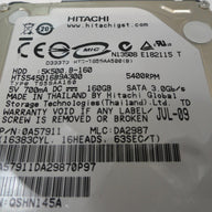0A57911 - Hitachi 160GB SATA 5400rpm 2.5in HDD - USED