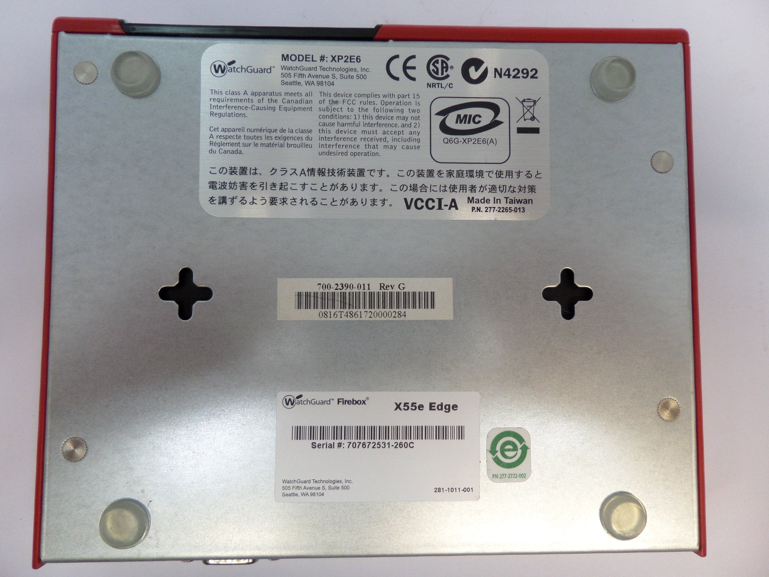 WatchGuard XP2E6 Firebox X55e Edge