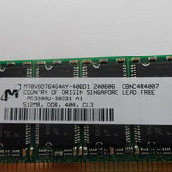  Micron Crucial 512MB PC3200 DDR-400MHz DIMM ( MT8VDDT6464AY-40BD1 CT646AZ40B ) REF