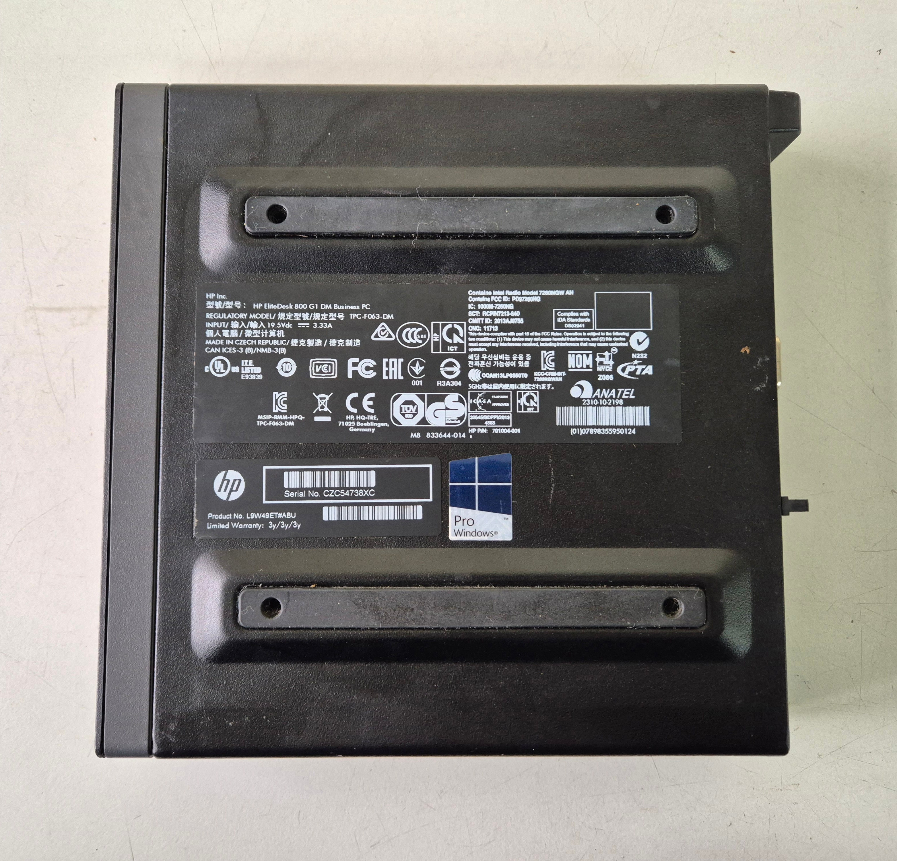 HP EliteDesk 800 G1 Desktop Mini 120GB SSD 4GB RAM i3-4160T 3.1GHz Linux Mint w/ adapter ( L9W49ET#ABU ) USED
