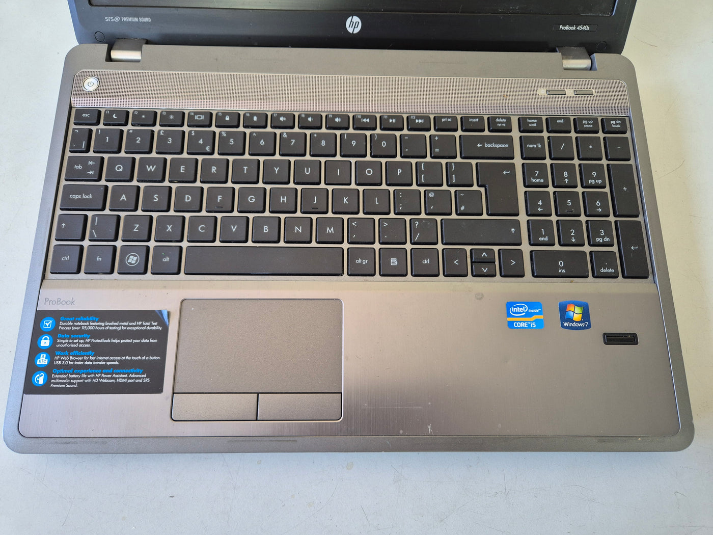 HP ProBook 4540s i5 NO OS NO HDD NO DVD Battery Fair BIOS locked - SPR