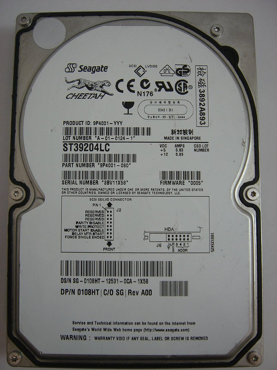 9P4001-080 - Dell Seagate 9Gb 3.5" SCSI 80pin Cheetah Hard Drive - Refurbished