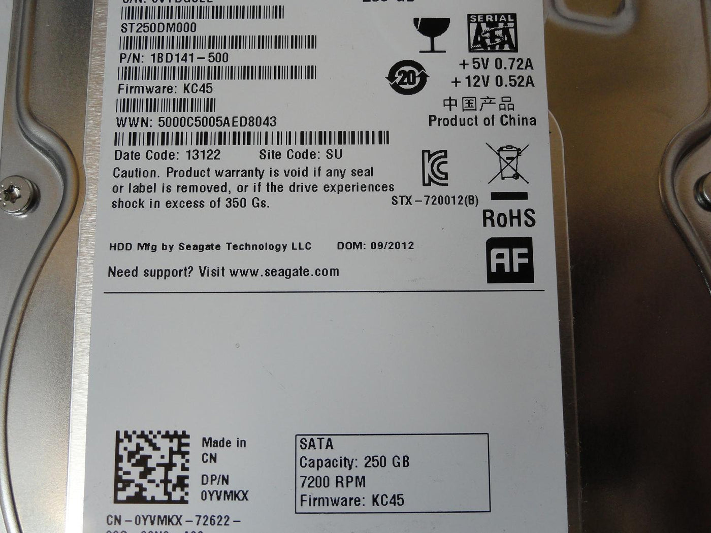 PR23786_1BD141-500_Seagate Dell 250GB SATA 7200rpm 3.5in HDD - Image3