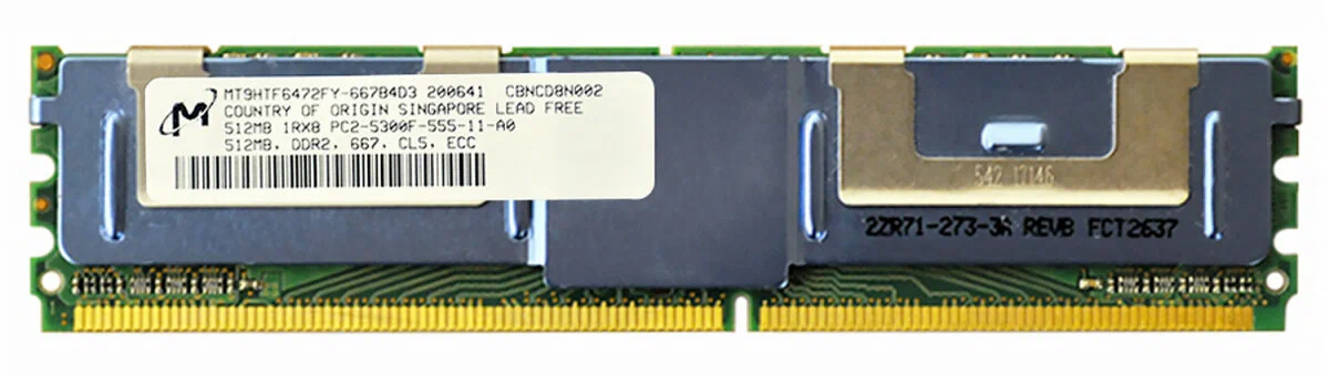 Micron HP 512MB PC2-5300 DDR2-667MHz 240-Pin DIMM ( MT9HTF6472FY-667B4D3 398705-051 ) REF